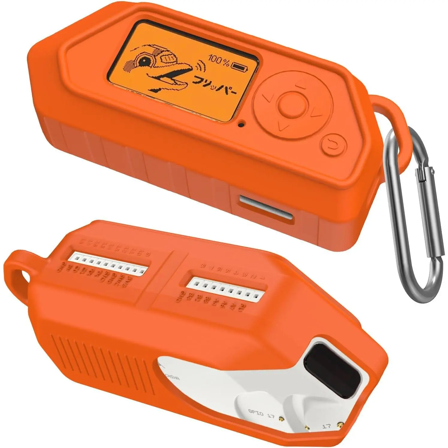 Case for Flipper Zero, Soft Protective Case for Flipper Zero Device, Anti-Scratch Protective Cover for Flipper Zero WiFi with Carabiner (Orange)