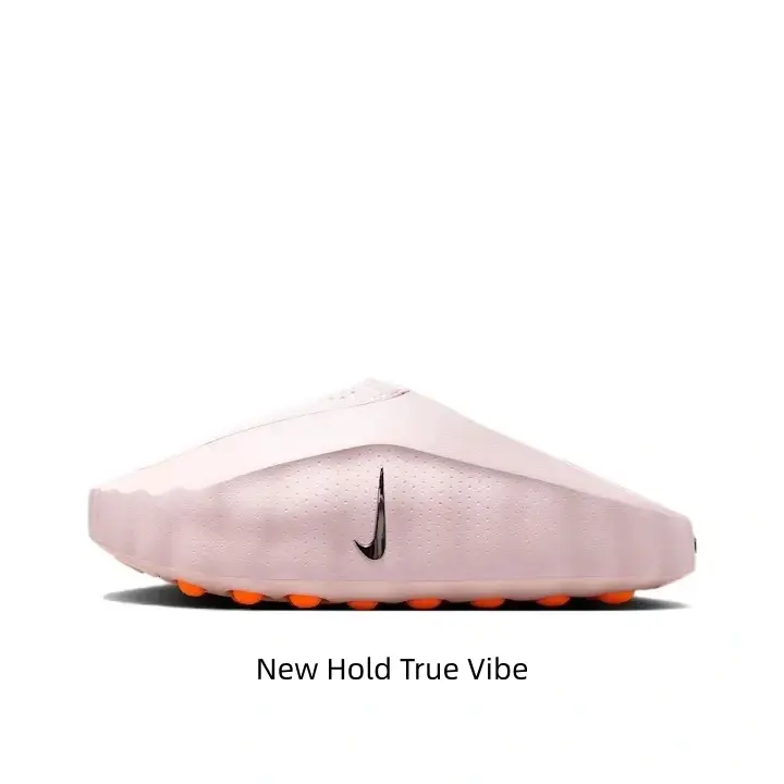 Blush pink & orange two-tone soft minimalist recovery foam slides, full vent quick-dry construction, textured anti-slip outsole, this sweet pastel pair is a summer home & beach wardrobe essential