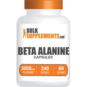 BulkSupplements Beta Alanine Capsules - Workout - Amino Acids - Protein - 240 Capsules - 3000mg per Serving