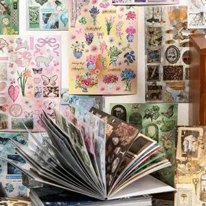 30 Sheets of Copper Plate Paper Sticker Book, Mirror Tidal Series Decorative Stickers for Bullet Journals and Water Bottles, Stylish and Unique Stationery, Decal Sticker