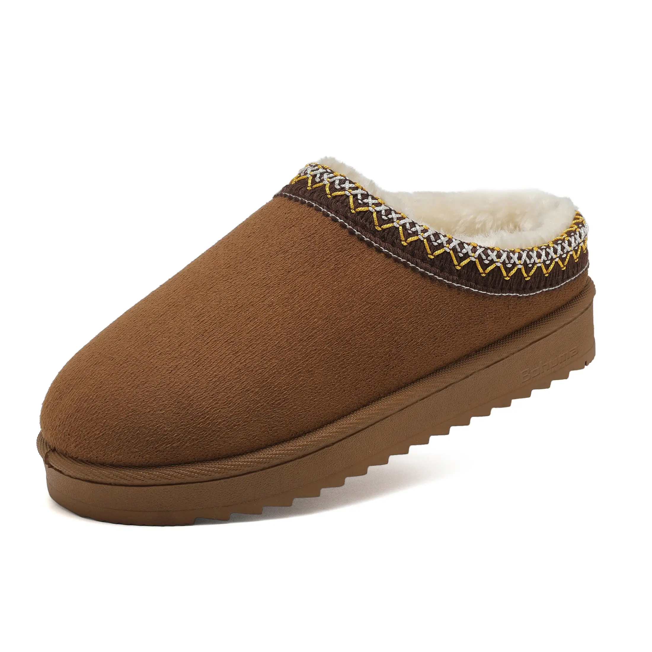 Women's Slipper Slip On For Women Suede Leather Indoor/Outdoor Comfy Fleece Lined Short Mini Snow Boot Footwear Girl