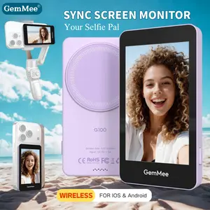 GemMee G100 4K Magnetic Vlog Monitor 3.97 Inch HD Screen 3000mAh Battery portable monitor iPhone Android Smartphone Selfie Recording Display for Vloggers Phone Accessories Magnetic Phone Vlog Selfie Monitor Screen filmmaking gear vlogging accessories