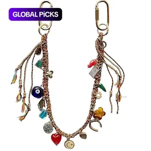 Chain Beaded Rope Braided Keychain for Handbag Purse Backpack Accessories for Bag Purse Accessories for Women Bag Charms #GLOBAL PICKS