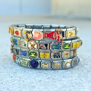 THEMED + SIZED Italian Charm Bracelets, Mystery Italian Charm Bracelet, Italian Charms, Y2K Jewelry, Stainless Steel Charm Bracelets for Women, Bracelets for Men, Handmade Jewelry, Assembled Bracelet