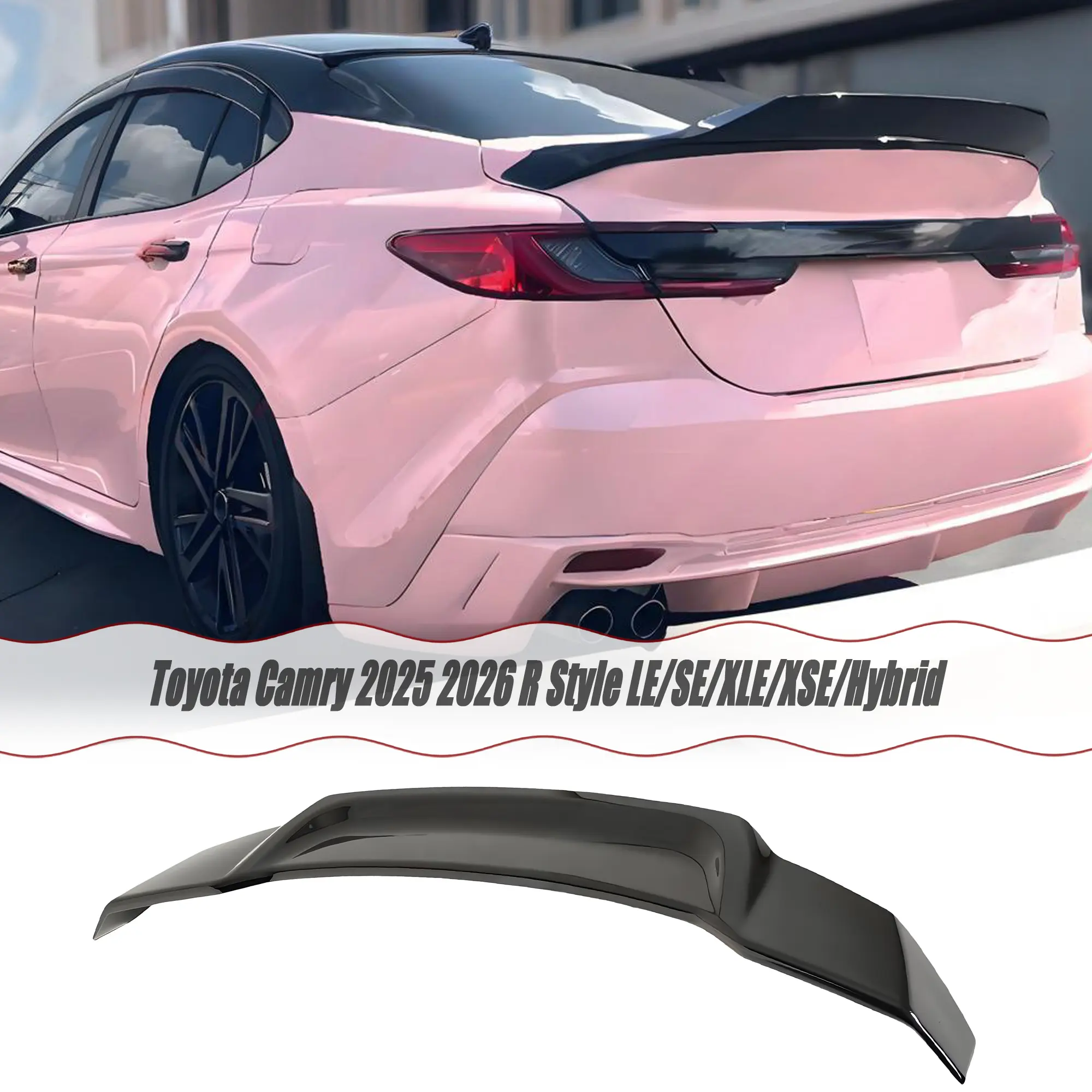 MUTUSAISI Rear trunk spoiler for Toyota Camry 2025 2026 R Style LE/SE/XLE/XSE/Hybrid Tail Lid Wing Accessories