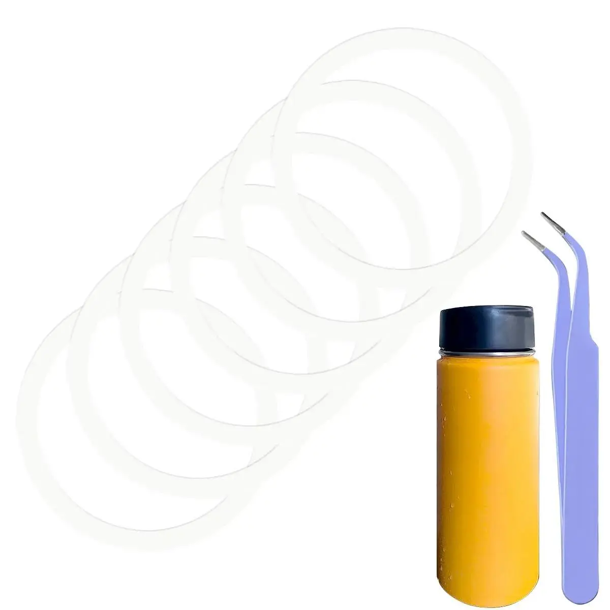 6 Pcs 2-Inch Silicone Water Bottle Gasket Seals Replacement for Hydro Flask Wide Mouth Flip Lid Tumbler, Hydroflask O-Rings with Tweezers