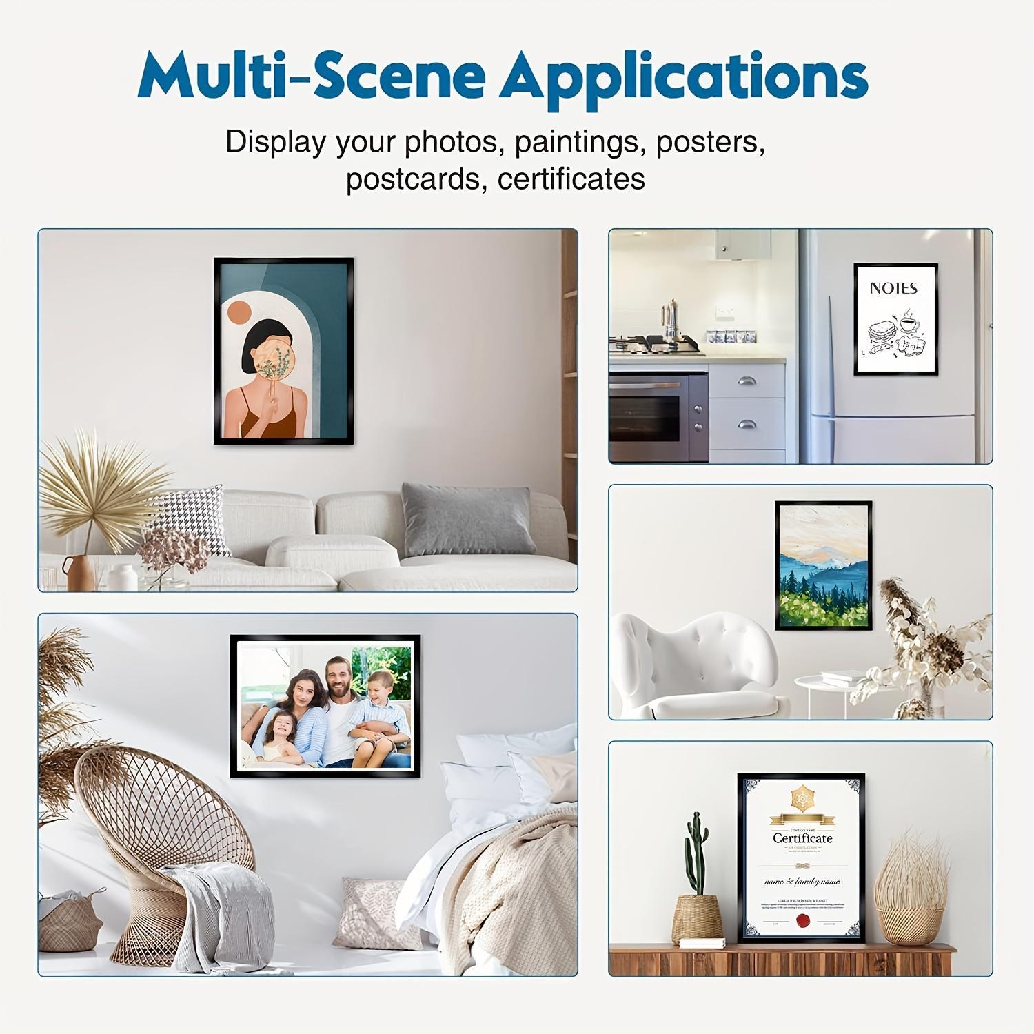 10-Pack Art Magnetic Photo Frames, Wooden Frame, Retro Ins Style, Wall Photo Decoration Set for Living Room & Bedroom