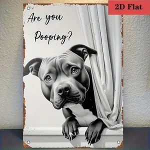 Aluminum Dog Wall Sign Signage Humorous Bathroom Decor Are You Pooping Rustic Vintage 8x12 Inch Durable Indoor Outdoor Art Home Decor Bathroom Decorations