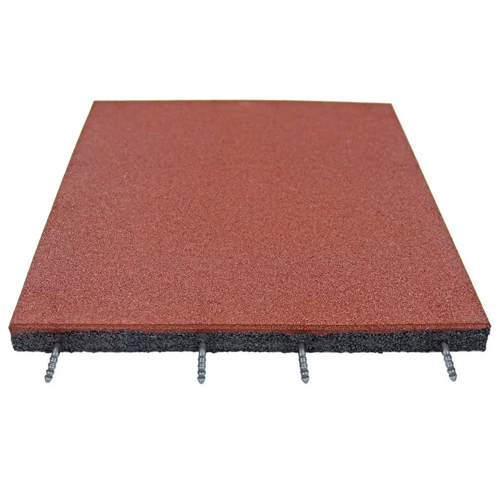 RevTime Easy-DIY Ultra Thick Interlocking Outdoor Rubber Tiles 20" x 20" x 1 3/4”, 45mm Thick for Playground, Outdoor Gym Floor, Sports Deck, Backyard Play Area (Pack of 2) Red