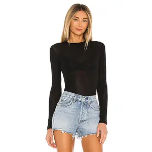 SNDYS Lounge Katya Sheer Top in Black
