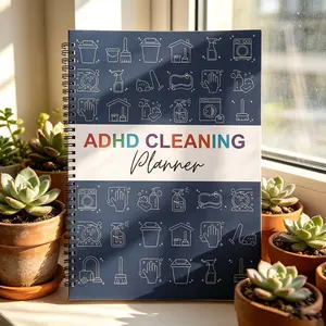 Adhd Cleaning Planner (ring-Bound), Color-Coded Schedule, Daily/weekly/monthly/yearly Organizer, Durable Cover, Task Management