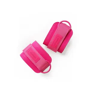 UPPPER Ankle Straps Neon Pink - For Cable Machines, Kickbacks & Glute Workouts, Padded, Hook-and-Loop, D-Rings (Pair)