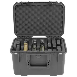 SKB Multi Hand Gun Case, 5 Gun Capacity, Custom Foam Interior, Waterproof, Black