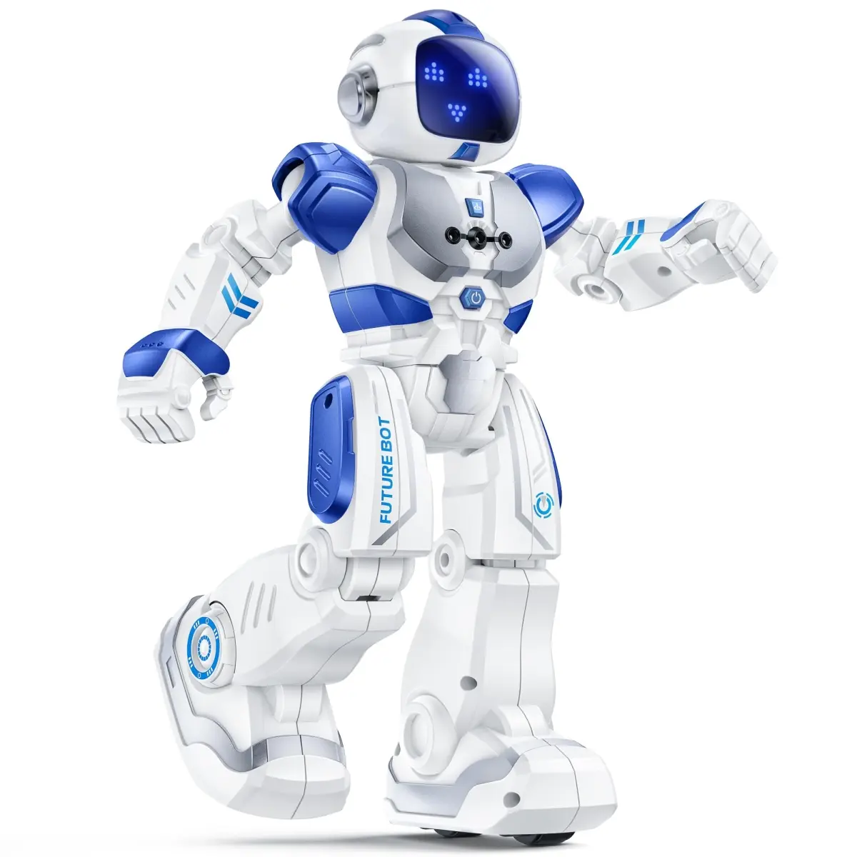 Asonic NT84717 Ruko 6088 Programmable Small Animal Toy Robot for 3+ Years, with APP, Remote, Gesture Control, Rechargeable Battery, Interactive LED Eyes, Blue