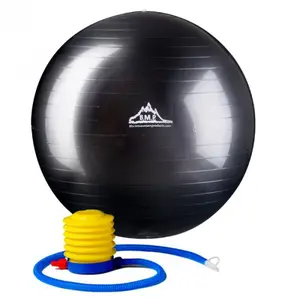 Black Mountain Products 55cm Black Gym Ball 55 cm. Static Strength Exercise Stability Ball- Black