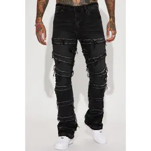 About Fray Stacked Skinny Flare Jeans - Black Wash