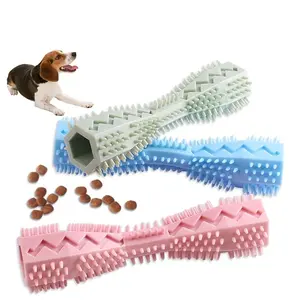 1pc Durable Dog Chew Stick, Toothbrush for Tooth Cleaning and Massage - Soft Rubber Pet Toy