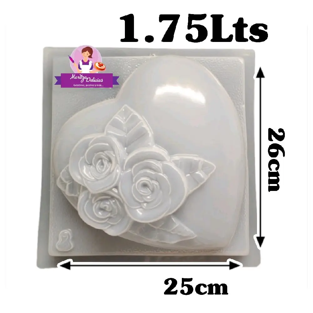 Heart with Roses Mold / Corazón con Rosas Molde