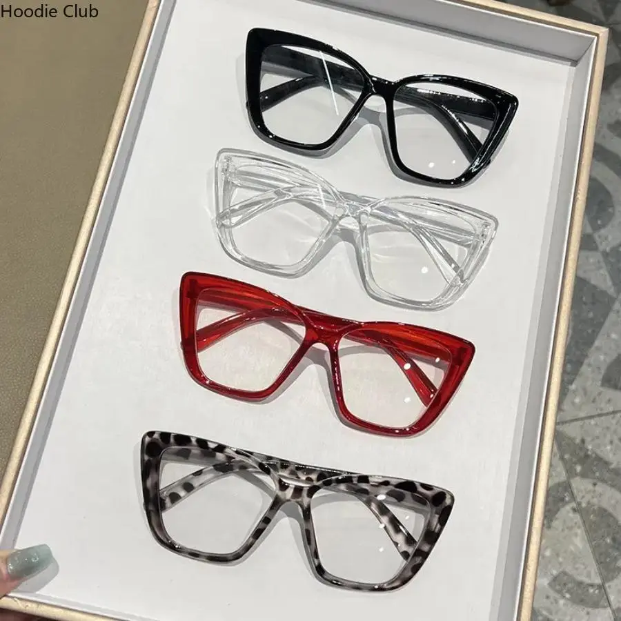 4pcs Blue Light Blocking Glasses with Trendy Frames - Cat Eye & Square Leopard Pattern, Lightweight Protective Eyewear for Anti-Eye Strain, Luggage & Bag Charm Accessory
