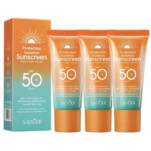 FUQI  Sunscreen SPF 50, Sun Screen Protector For Face and Body, Broad Spectrum Sunscreen UVA/UVB Protection, Lightweight Non Sticky, Waterproof Sweatproof Long Lasting, No White Cast,sun gel， lotion duo， daily maintenance, bom dia bright cream, lazy girl