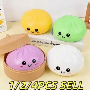 Dumpling Squishy Toy, Slow Rebound Decompression Squeeze Ball, Stress Relief Dumplings Toy for Home Office & Party Gift
