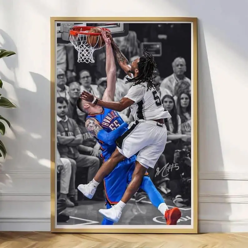 Vintage Stephon Castle-Isaiah Hartenstein NBA Basketball Photo Print Poster, Eco-Friendly Paper Wall Art, Kid Room Home Decor
