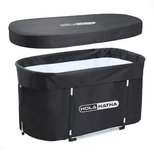 HolaHatha 129 Gal Ice Bath Tub, Portable Hot/Cold Water Plunge Tub with Lid HolaHatha 129 Gal Ice Bath Tub, Portable Hot/Cold Water Plunge Tub with Lid