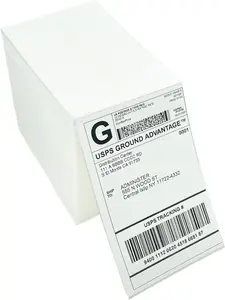 Perforated and  Adhesive Direct Thermal Shipping Labels - Pack of 500 4x6 Thermal Labels Fanfold - (Commercial Grade)