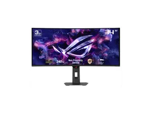 ASUS ROG Strix 34" OLED Curved Ultrawide Gaming Monitor (XG34WCDMTG) - 240Hz, 0.03ms, FreeSync & GSYNC Compatible, Android 14 Google TV, WiFi 6, NVIDIA GeForce NOW, Dolby Vision, Dolby Atmos