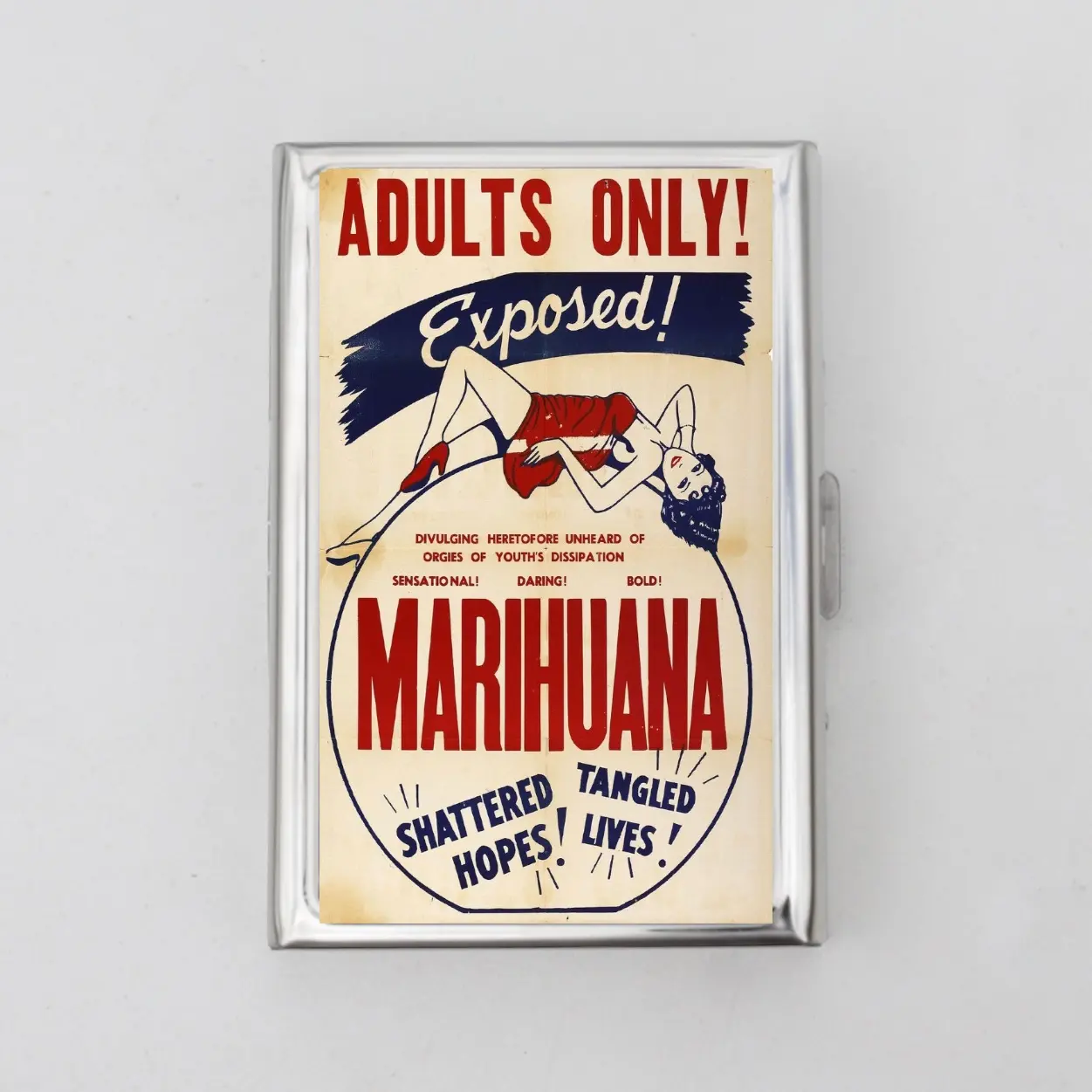 Marihunna Dual Side Wallet or Card Holder Slim Metal Wallet Push Button Organizer Gift