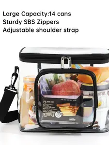 Practical Transparent Washable Storage Bag, Portable Crossbody Bag for Outdoor Play Picnic Lunch, Square PVC Lunch Box