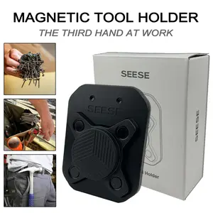 SEESE Magnetic Tool Holder - Clip On Belt Magnet for Screws, Nails, Hammers, Sockets, Pliers, Screwdrivers, Trowels, Drill Bits & More Strong Magnetic Tool Organizer
