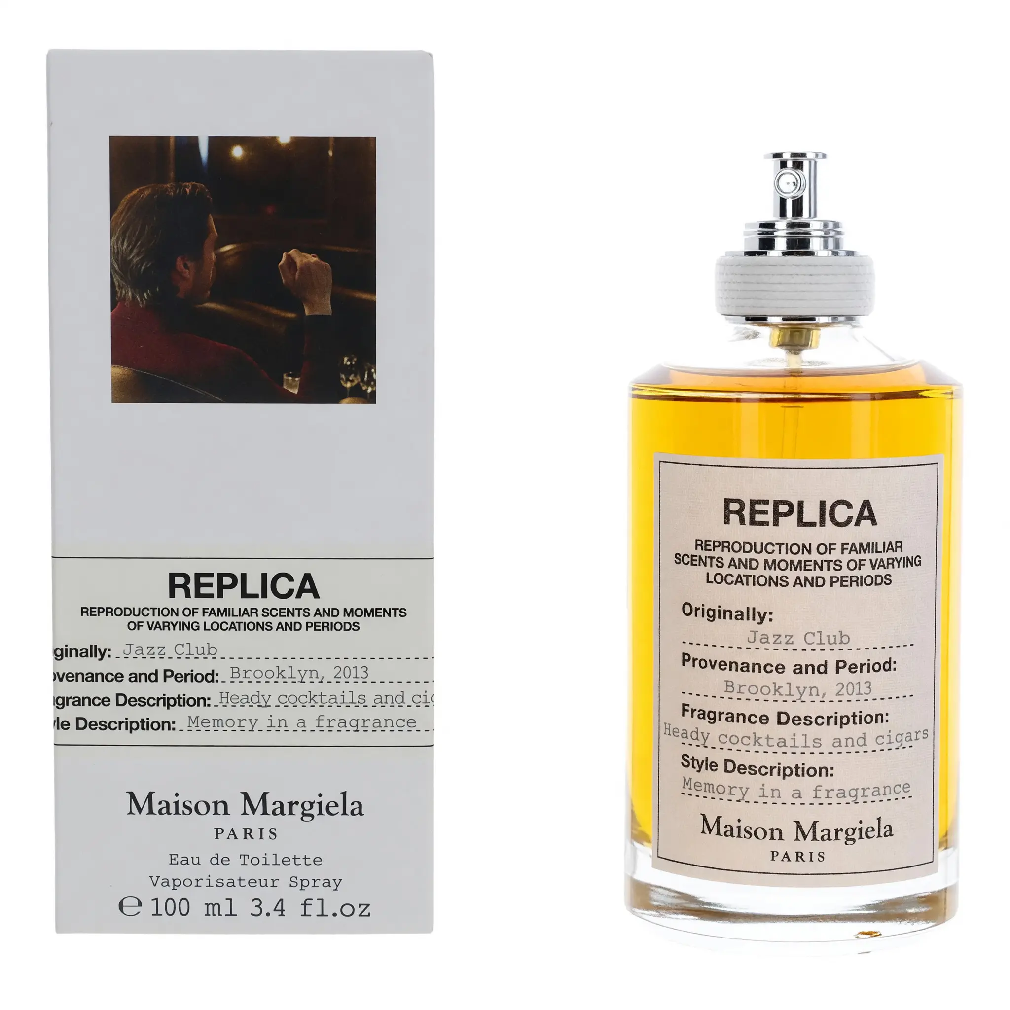 Maison Margiela Replica Jazz Club Unisex EDT Spray - 3.4 oz (3.0 to 5.9 fl. oz. Range), Vanilla Base, Lemon Notes, for Unisex Wear