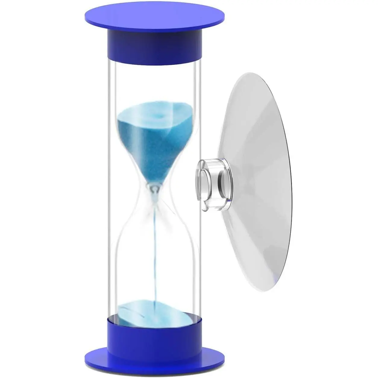 P-SO085  2 Minute Hourglass Sand Timer with Suction Cup,Unbreakable Sucker Sand Clock Timer 2 min,Plastic Mini Sand Watch,Rotatable Reloj De Arena for Kids Toothbrush(Blue) Kitchen Utensils