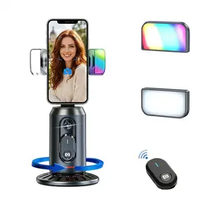 2026 Smart Face Tracking Phone Tripod – 360° Rotating Auto Follow, Hands-Free Vlogging, TikTok & Reels Live Streaming Stand with Built-in Fill Light, Adjustable Height, Remote Control & Selfie Shooting for Content Creators