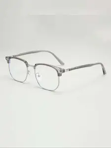 Vintage Half Frame Eyeglasses, Classic Simple Design Eyeglasses for Men & Women, Fashion Eyeglasses for Work, Daily Clothing Decor, Perfect for Student Daily Use, Trendy Vintage Eyeglasses