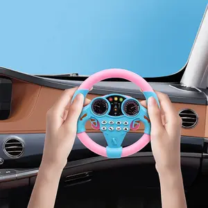 Kids Educational Steering Wheel Toy, Interactive Car Driving Game with Music, Rotating Steering Wheel Role Play, No Batteries Included