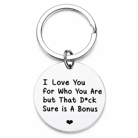 Funny Love Keychain for Couples, Naughty Relationship Gift, Romantic Joke Keychain for Boyfriend Girlfriend, Cute Anniversary Birthday Gift