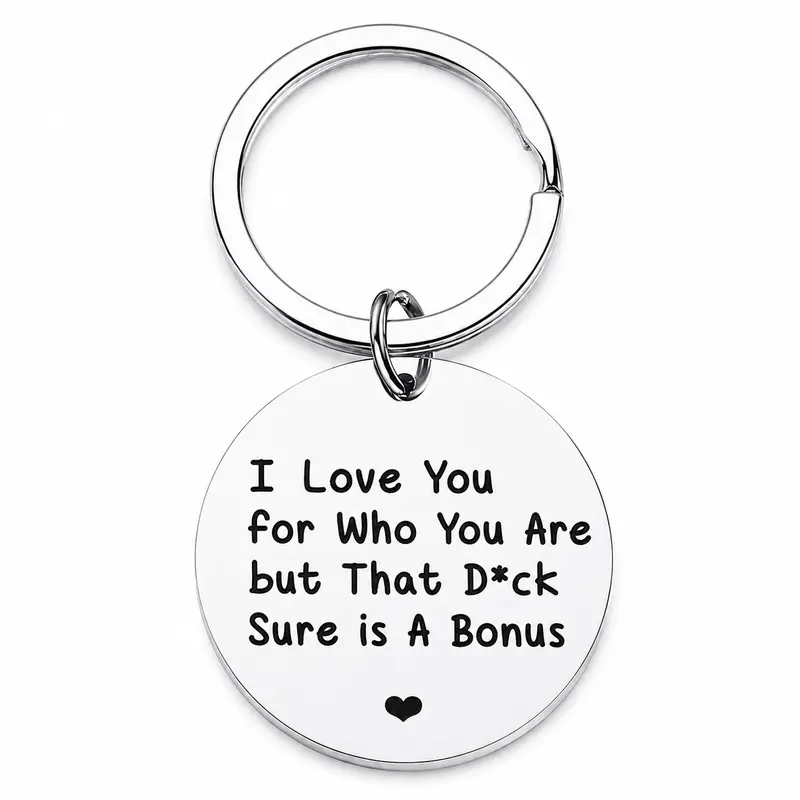 Funny Love Keychain for Couples, Naughty Relationship Gift, Romantic Joke Keychain for Boyfriend Girlfriend, Cute Anniversary Birthday Gift