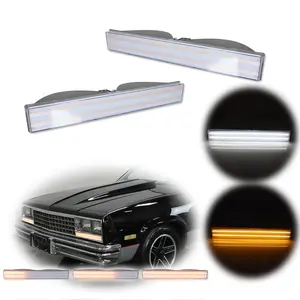 2pcs Clear Switchback LED DRL Turn Signal lamps Lights For 1982 1983 1984 1985 1986 1987 1987 El Camino Malibu Caballero,Replace OEM L240264-R L240264-L