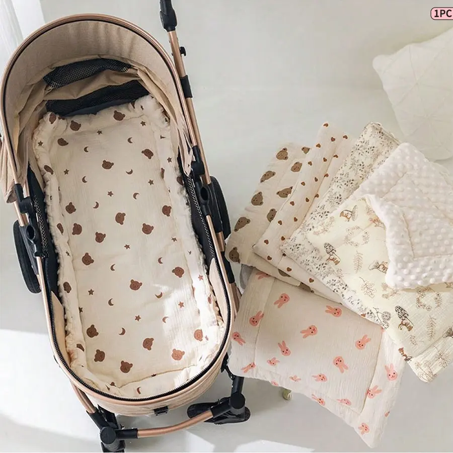 Baby Stroller Seat Cushion, Stroller Accessories, Multi-Color Cartoon Design, Comfortable Soft Durable, Perfect for Car Seats and Pushchairs, Holiday Gift