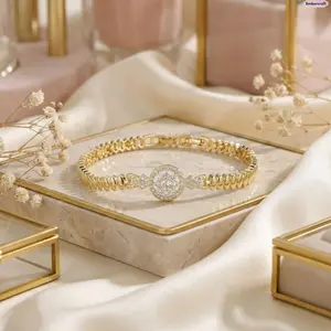 Embercraft Women's Cubic Zirconia Tennis Bracelet Full Rhinestone Sparkly Wrist Jewelry Elegant Minimalist Stackable Bracelet for Daily Wear Party Wedding Date Night Gift for Her and Fashion Outfit Styling