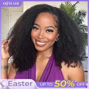 OQ HAIR Afro Curly Wear Go Glueless Half Wig 180% 250% Density Upgrade With Drawstring Cap Invisible Hairline Human Hair Wigs Beginner Friendly #TikTokShopBlackFriday