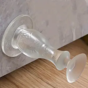 Clear Silicone Door Stopper, Punch Free Door Stopper, Wall & Floor Protector, Easy To Install Door Hardware for Bathroom Door