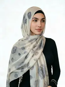 Women's Boho Casual Floral Print Sun Protection Scarf, Soft and Skin-Friendly Polyester Cotton, Loose-Fit Headscarf for All Seasons