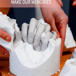 Create lasting memories with this DIY couple 3D hand mold kit! Perfect as a Valentine's Day gift, toy, present, breathing teddy bear, figure, or IQOS accessory, Crafts.