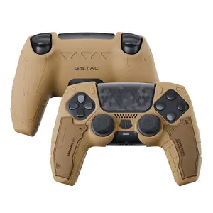 GeekShare G.S.TAC Tactical PS5 Controller Skin Set, Anti- Slip Silicone Protective Cover Skin Case for PS5 Wireless Controller with 2 Thumb Grip Caps and 2 Stickers--Yellow