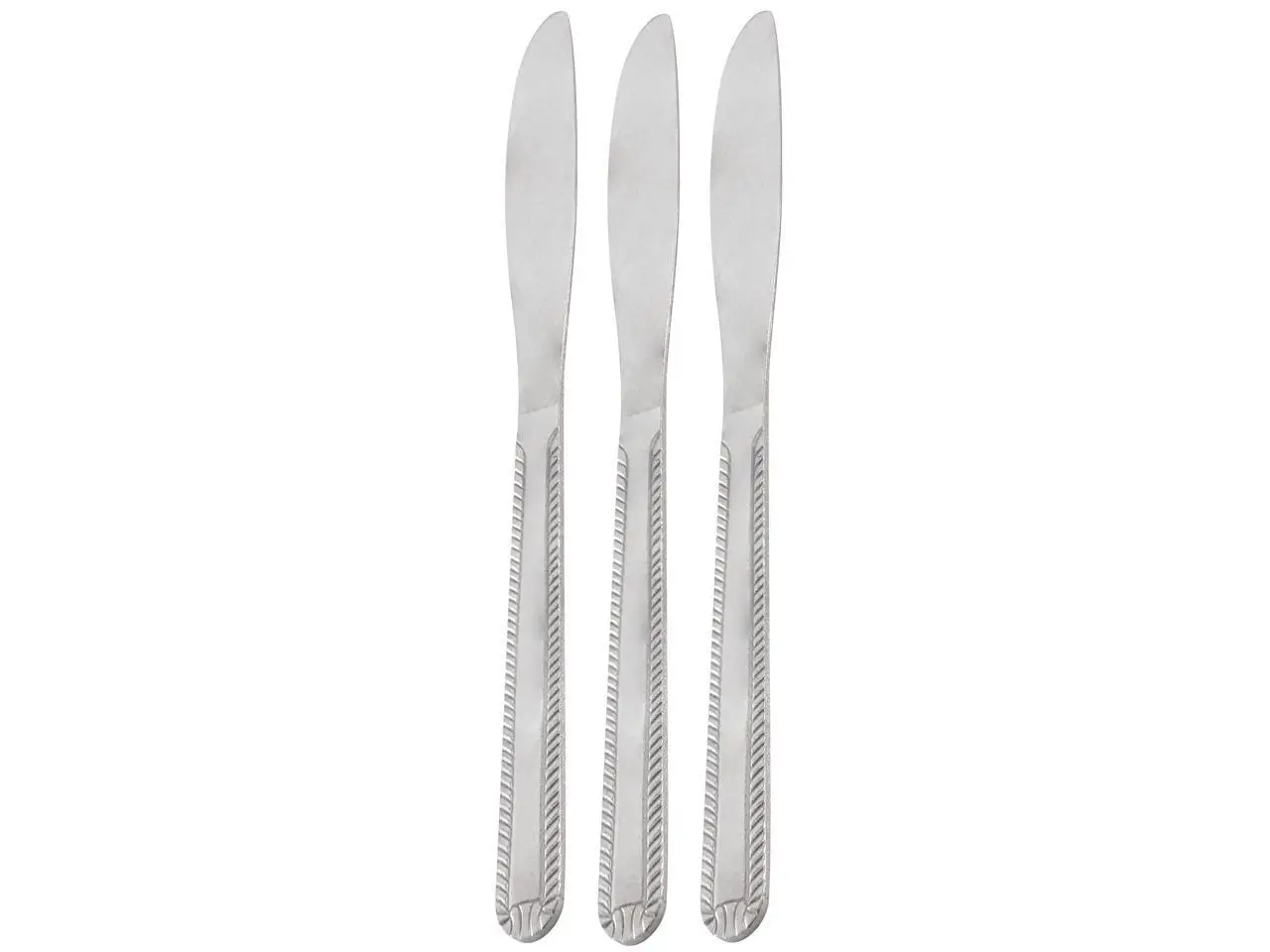 Gibson Home Tustin 3 Piece Stainless Steel Dinner Knife Flatware Set in Silver