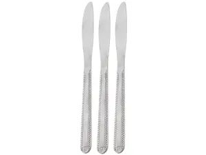Gibson Home Tustin 3 Piece Stainless Steel Dinner Knife Flatware Set in Silver