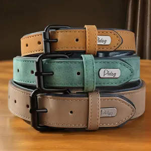 Didog Soft Padded PU Leather Dog Collar for Large Dogs Breathable Adjustable Comfortable Daily Walk Chihuahua German Shepherd Terriers Pitbull Poodle Shiba Inu Husky Boxer Pug Labrador Retriever Golden Retriever